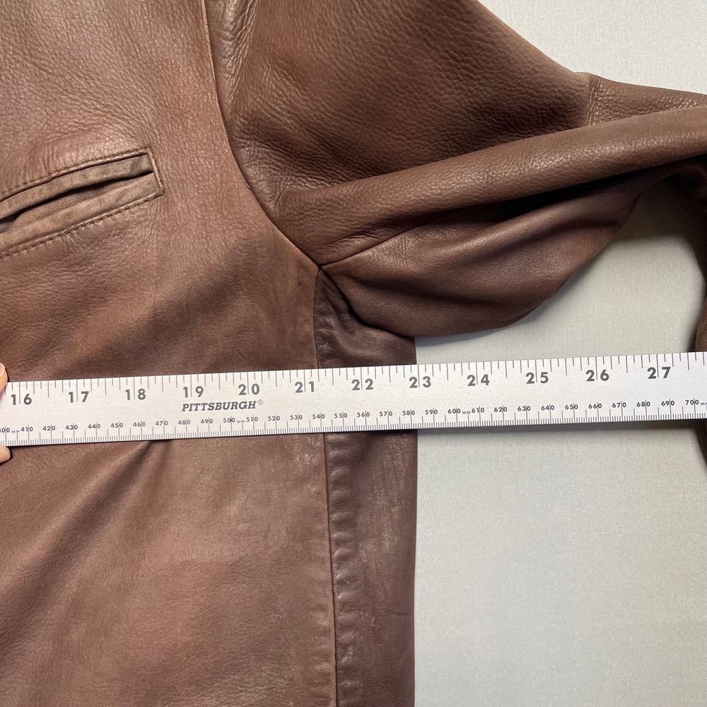 Vintage Bavarian Nappa Leather Janker Jacket 48 M Brown Trachten Austrian Crest - Picture 8 of 11